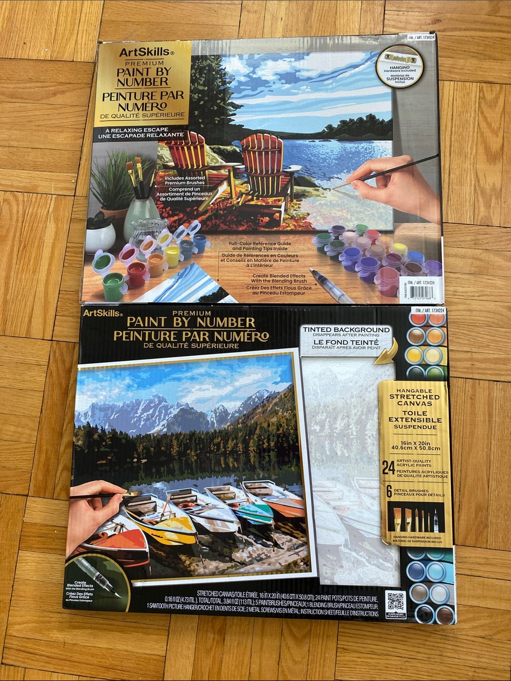 Two Paint By Number Kit - Scenic Lake & Mountain (Multi-Color) and Muskoka chair